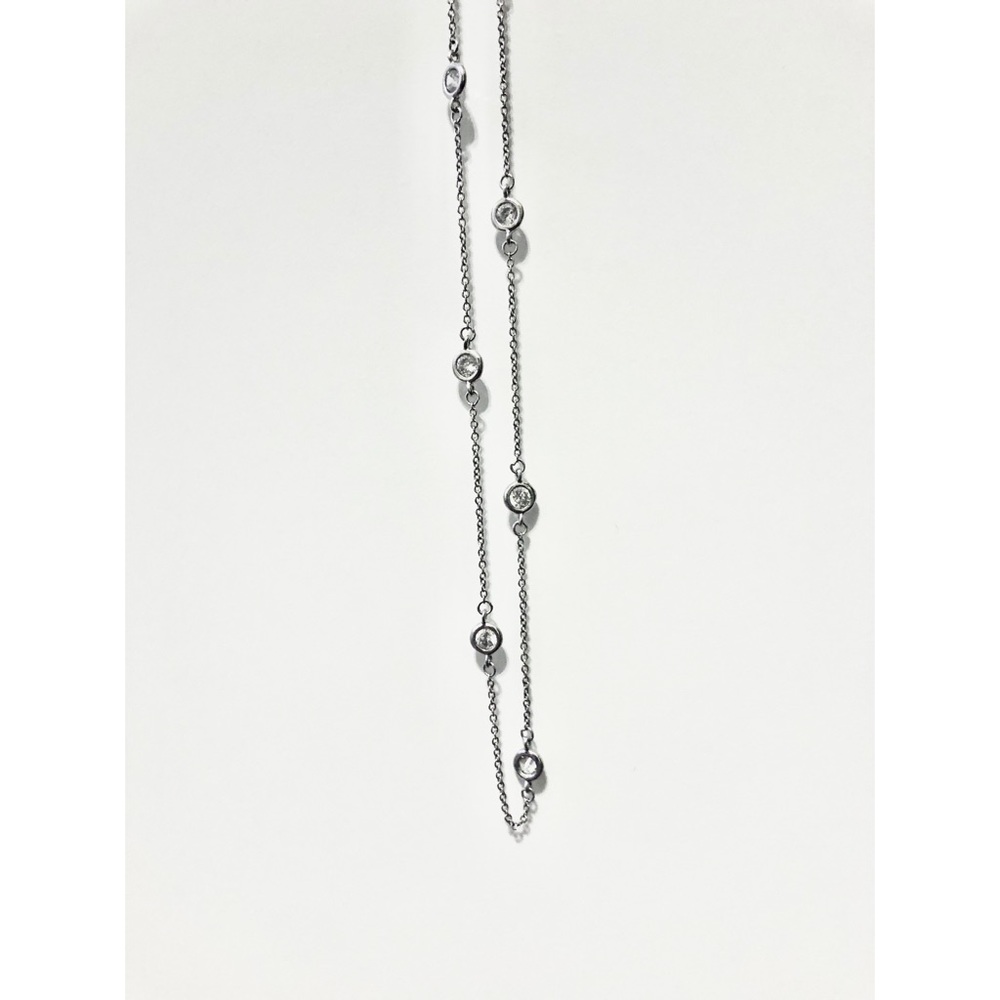 Diamonds by the yard style silver necklace